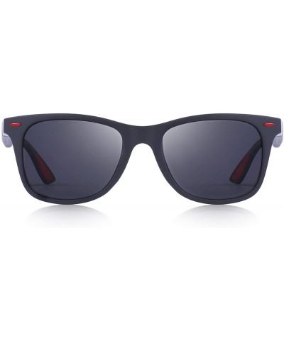 Rectangular Ultra Lightweight Retro Rectangular Rivets Polarized Sunglasses-100% UV protection - Gray - CT18MH79QK6 $16.28