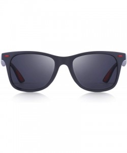 Rectangular Ultra Lightweight Retro Rectangular Rivets Polarized Sunglasses-100% UV protection - Gray - CT18MH79QK6 $16.28