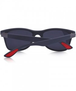 Rectangular Ultra Lightweight Retro Rectangular Rivets Polarized Sunglasses-100% UV protection - Gray - CT18MH79QK6 $16.28