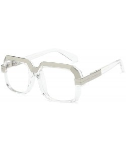 Square Hot Brand Designer Unisex Classic Square Sunglasses Vintage Shades - White&clear - C718M4DWLRG $15.52