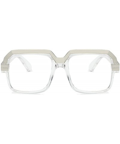 Square Hot Brand Designer Unisex Classic Square Sunglasses Vintage Shades - White&clear - C718M4DWLRG $15.52