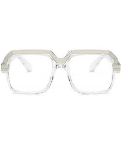 Square Hot Brand Designer Unisex Classic Square Sunglasses Vintage Shades - White&clear - C718M4DWLRG $15.52