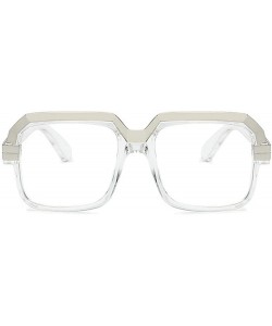 Square Hot Brand Designer Unisex Classic Square Sunglasses Vintage Shades - White&clear - C718M4DWLRG $15.52