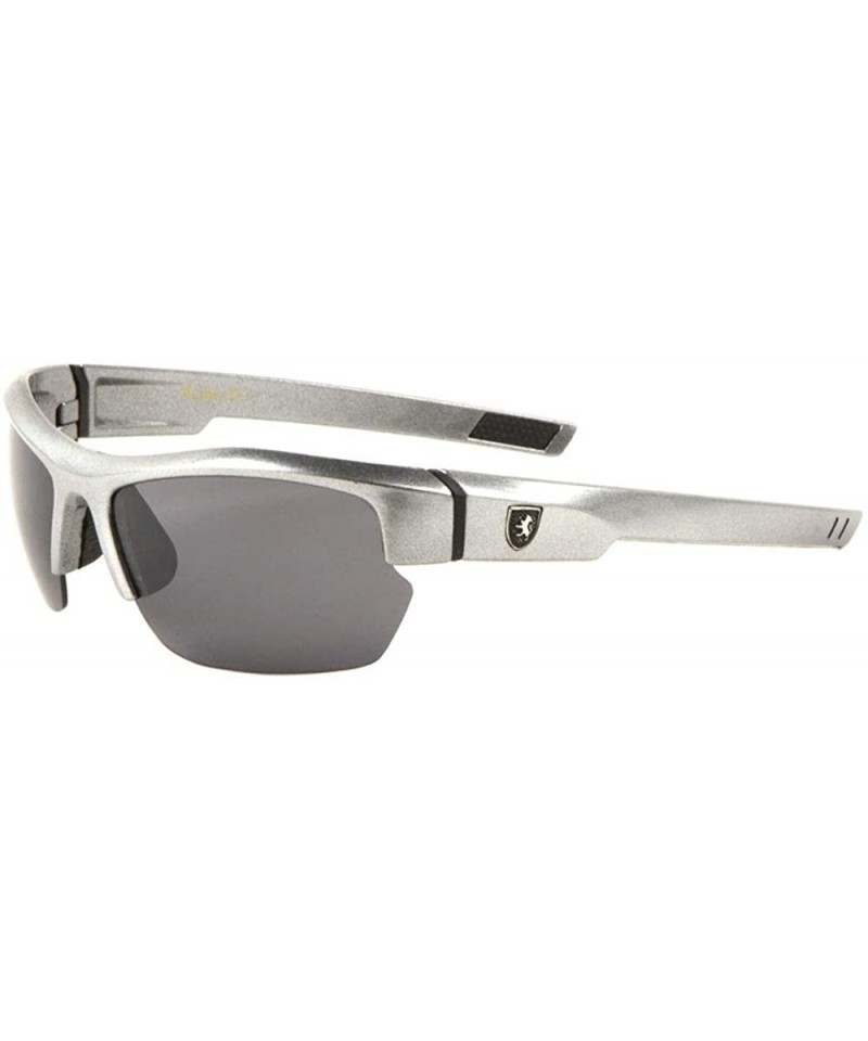 Sport Rimless Curved Frame Sports Sunglasses - Black Silver - CW199DYTL80 $39.44