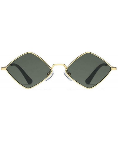 Square Fashion Personality Small Frame Metal Sunglasses Brand Designer Female sun glasses - Green - C518UZCNAG3 $12.23