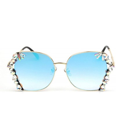 Square 2019 Luxury oversized sunglasses women exquisite crystal sun glasses men rhinestone eyewear vintage shade glasses - CJ...