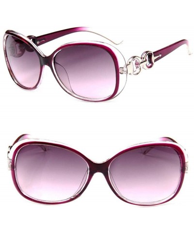 Aviator 2019 Oversized Gradient Ladies Sunglasses Women Brand Designer Classic Black - Purple - CO18Y2OUUTO $21.10