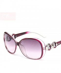 Aviator 2019 Oversized Gradient Ladies Sunglasses Women Brand Designer Classic Black - Purple - CO18Y2OUUTO $9.61