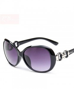 Aviator 2019 Oversized Gradient Ladies Sunglasses Women Brand Designer Classic Black - Purple - CO18Y2OUUTO $9.61