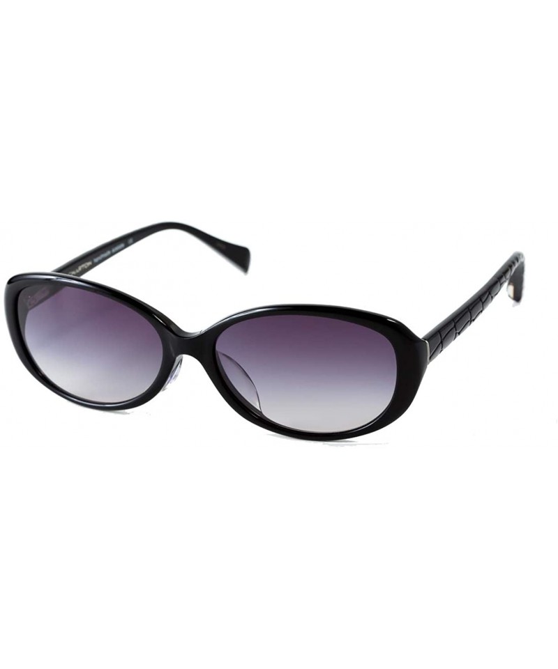 Oval Vangie - Fashionable handmade polarized sunglasses for Asian faces - C1 Black W/ Gray Gradient Polarized Lenses - CZ11TY...