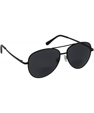 Aviator Heat Wave Bifocal Aviator Reading Sunglasses- Black- 56 mm + 2 - CD19658WLE6 $18.02