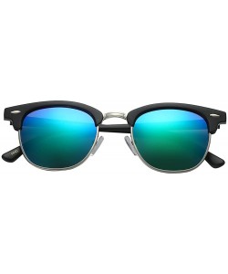 Semi-rimless Unisex Retro Classic Stylish Malcom Half Frame Polarized Sunglasses - Matte Black - Kryptonite - CZ187ULK6RO $14.36