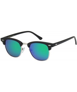 Semi-rimless Unisex Retro Classic Stylish Malcom Half Frame Polarized Sunglasses - Matte Black - Kryptonite - CZ187ULK6RO $14.36
