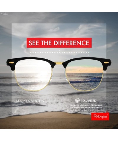 Semi-rimless Unisex Retro Classic Stylish Malcom Half Frame Polarized Sunglasses - Matte Black - Kryptonite - CZ187ULK6RO $14.36