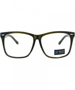 Oversized Thin Plastic Nerdy Geek Rectangular Clear Lens Eyeglasses - Green - C318GYQQLG7 $22.08