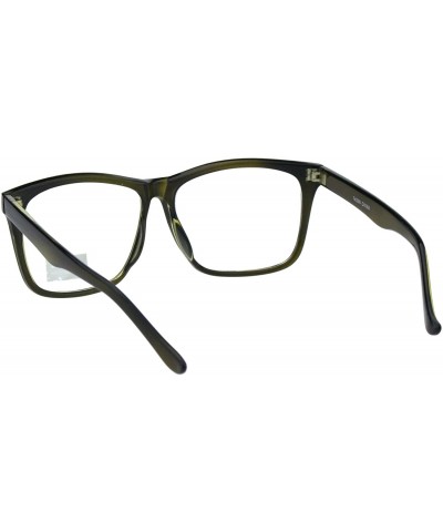 Oversized Thin Plastic Nerdy Geek Rectangular Clear Lens Eyeglasses - Green - C318GYQQLG7 $22.08