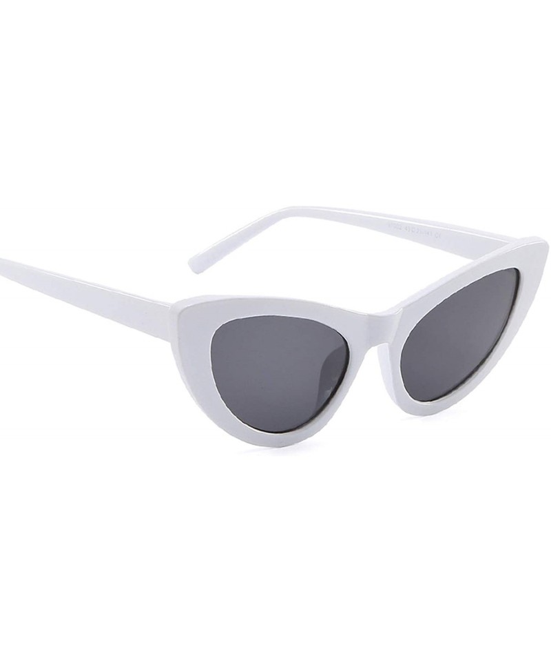 Cat Eye Polarized Sunglasses Protection Glasses Festival - White Grey - CN18TOI8YKS $15.89