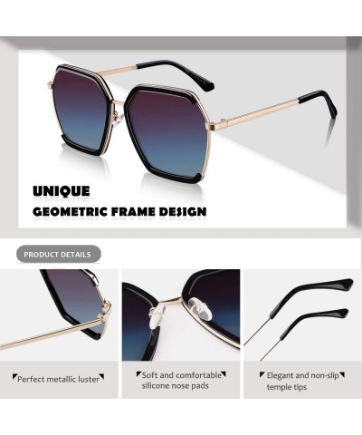 Square Polarized Sunglasses for Women Sun Glasses Fashion Oversized Shades S85 - C918U4723EW $10.96