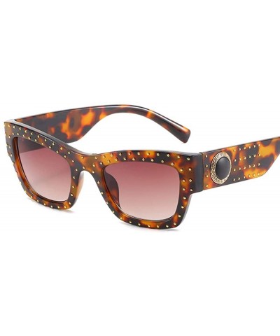 Oversized Women's sunglasses Fashion European and American personality rivet anti-ultraviolet ray - B - C218Q88UZLU $21.41