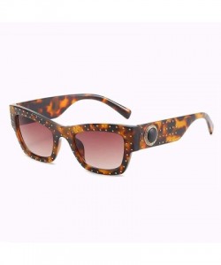 Oversized Women's sunglasses Fashion European and American personality rivet anti-ultraviolet ray - B - C218Q88UZLU $21.41