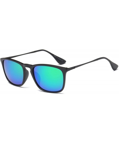 Rectangular Men Classic Retro Vintage Rectangular Mirrored UV Protection Outdoor Driving Hiking Fashion Sunglasses - CU18WSEN...