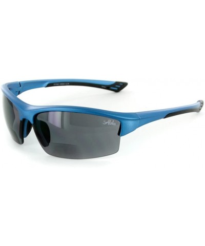 Round Stone Creek MX1 Men's Wrap-Around Bifocal Reading Sunglasses (Blue Skies +2.50) - Blue Skies W/ Smoke Lens - C711OR89DA...