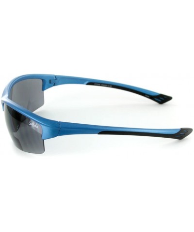 Round Stone Creek MX1 Men's Wrap-Around Bifocal Reading Sunglasses (Blue Skies +2.50) - Blue Skies W/ Smoke Lens - C711OR89DA...