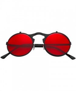 Sport Circle Flip Up Sunglasses Gothic Round Retro John Lennon Style Sun Glasses Steampunk Sunglasses - CN18RWQXEMN $10.04