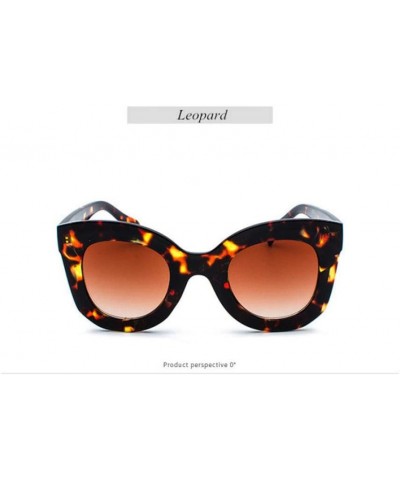 Cat Eye Fashion Sunglasses Gradient Oversized Outdoor - Leopard - CG197HGWDAL $25.29