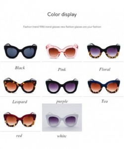 Cat Eye Fashion Sunglasses Gradient Oversized Outdoor - Leopard - CG197HGWDAL $25.29