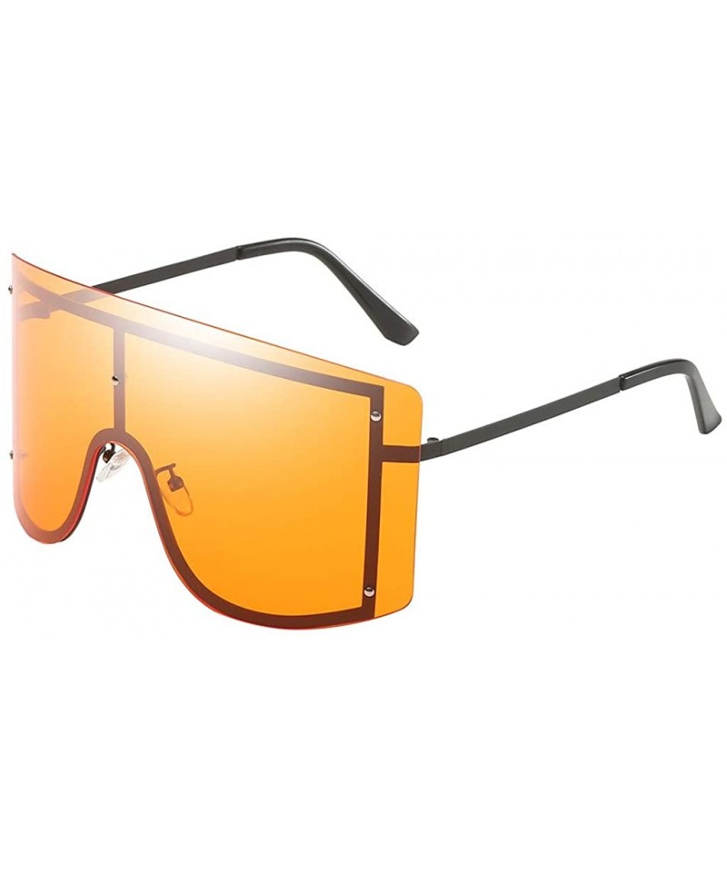 Goggle Cool Colorful Fashion Goggles Unisex Oversize Sunglasses Vintage Shades Glasses - Orange - CO196YY474C $10.93