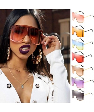 Goggle Cool Colorful Fashion Goggles Unisex Oversize Sunglasses Vintage Shades Glasses - Orange - CO196YY474C $10.93