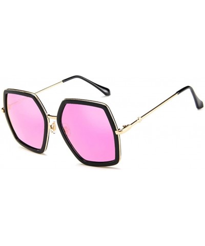 Square MOD-Style Interesting Polygon Personality Without Intensity SunGlasses - Black Purple - CD189T2E866 $42.26
