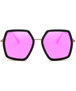Square MOD-Style Interesting Polygon Personality Without Intensity SunGlasses - Black Purple - CD189T2E866 $20.87