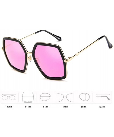 Square MOD-Style Interesting Polygon Personality Without Intensity SunGlasses - Black Purple - CD189T2E866 $20.87