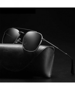 Square Sunglasses Unisex Polarized 100% UV Blocking Fishing and Outdoor Climbing Driving Glasses Square Frame Metal - CL18WOU...