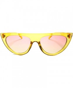 Cat Eye Classic Vintage Retro Womens Flat Top Cat Eye Sunglasses - Yellow - CG18U5UCSLQ $10.28