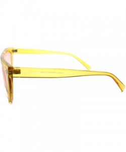 Cat Eye Classic Vintage Retro Womens Flat Top Cat Eye Sunglasses - Yellow - CG18U5UCSLQ $10.28