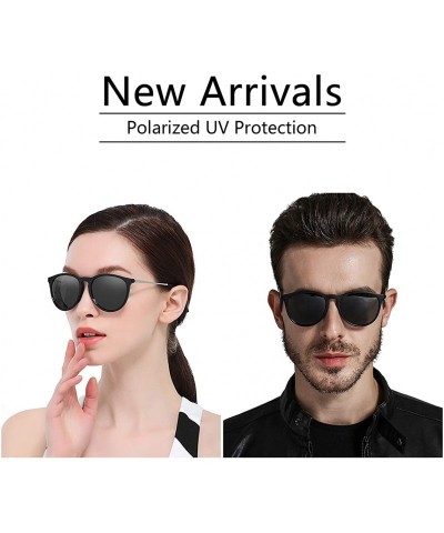 Round Polarized Sunglasses for Women/Men Vintage Womens Sunglasses Driving Sun Glasses - D2 Grey Lens/Black Frame - C6196D24E...