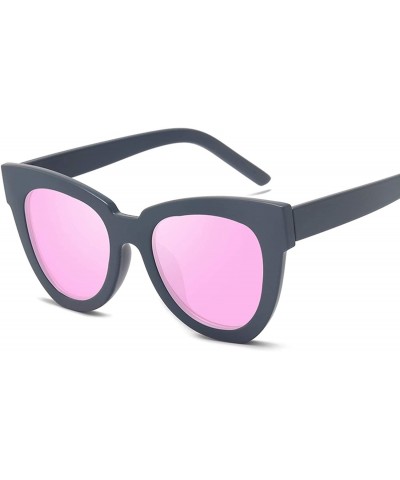 Cat Eye New big box cat eye sunglasses general style retro sunglasses anti UV sunshade glasses - Pink - CE18W7H49ZT $30.32