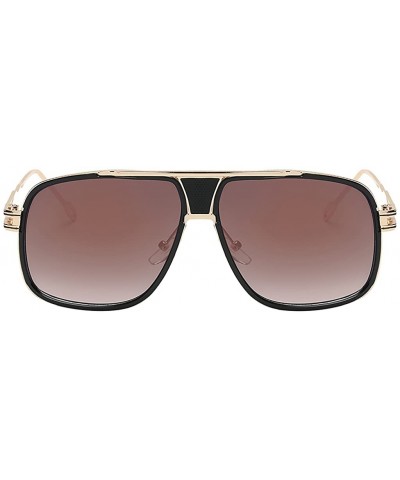 Square Eyewear Womens Men Square Vintage Retro Sunglasses - Gold Frame Brown Lens - CS19358UKZR $14.56