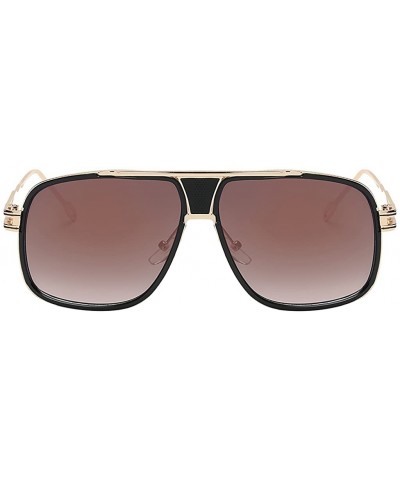 Square Eyewear Womens Men Square Vintage Retro Sunglasses - Gold Frame Brown Lens - CS19358UKZR $14.56