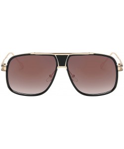 Square Eyewear Womens Men Square Vintage Retro Sunglasses - Gold Frame Brown Lens - CS19358UKZR $14.56