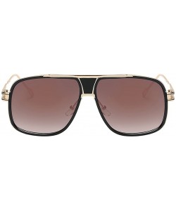Square Eyewear Womens Men Square Vintage Retro Sunglasses - Gold Frame Brown Lens - CS19358UKZR $14.56