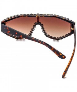 Goggle Men Sunglasses New Fashion Punk Rivet Goggle Vintage Sun Glasses for Women Novelty Club Sunglasses - Leopard - CU194L4...