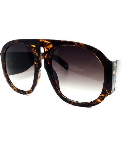 Oversized 8110 Premium Oversize XXL Fashion Retro Vintage Womens Mens Brand Designer Style Sunglasses - Amber Brown - CI18EHO...