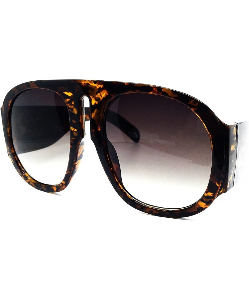 Oversized 8110 Premium Oversize XXL Fashion Retro Vintage Womens Mens Brand Designer Style Sunglasses - Amber Brown - CI18EHO...