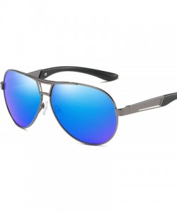 Round Mens Glasses Polarized Sunglasses Male Driver's Goggles Mirror Sun Metal Frame - Silver Silver - CC19856G33C $21.26