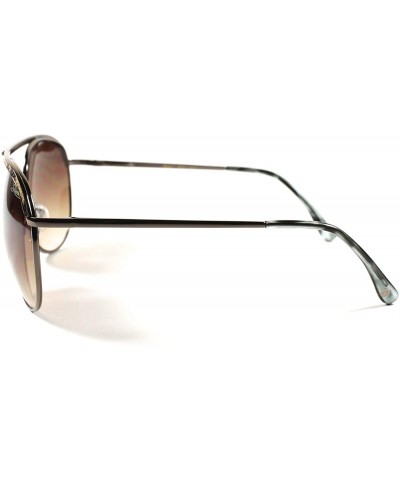 Aviator Upscale Fancy Stylish Celebrity Vintage Retro Sexy Womens Rhinestone Sunglasses - Gunmetal / Brown - CV18X6YN0OW $10.39