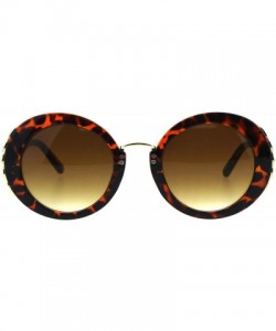 Round Womens Designer Style Sunglasses Round Vintage Fashion Shades UV 400 - Tortoise (Brown) - CJ18OE4YZO6 $11.16